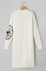 Beige Flower Embroidered Drop Shoulder Open Front Duster Cardigan sold by Beagle Boutique