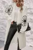 Beige Flower Embroidered Drop Shoulder Open Front Duster Cardigan sold by Beagle Boutique