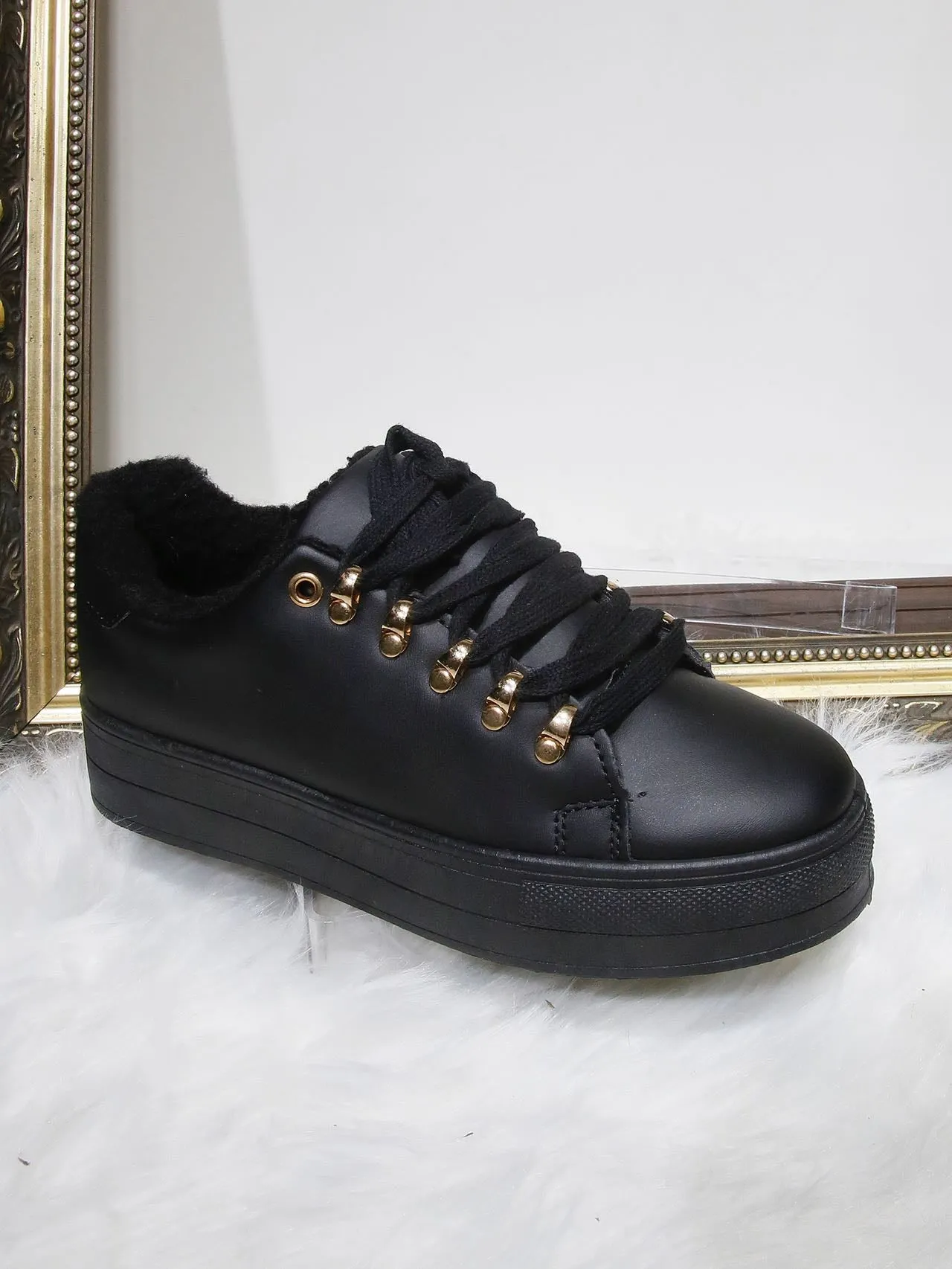 Faux Leather Chunky Lace Up Trainer sold by Beagle Boutique