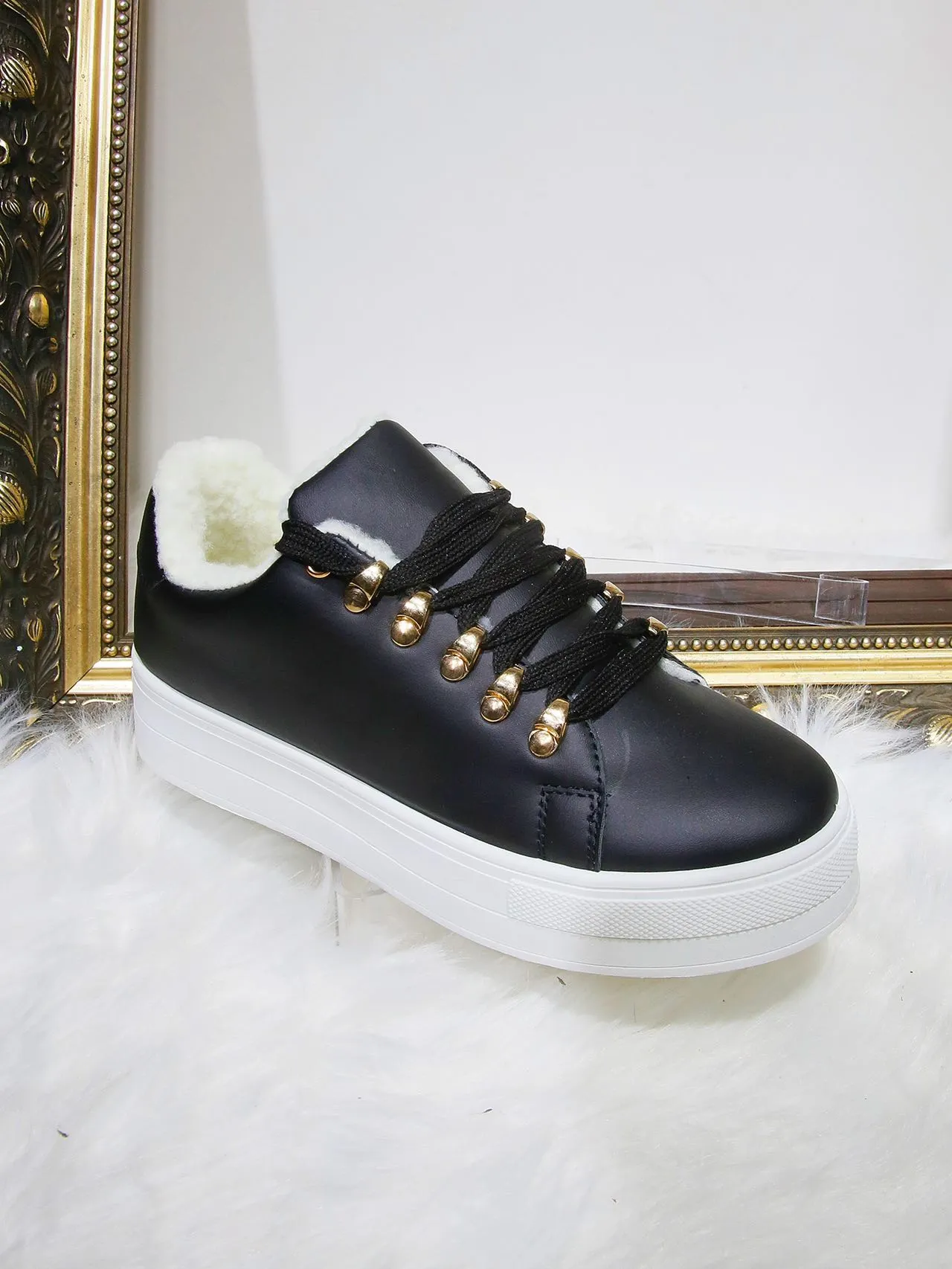 Faux Leather Chunky Lace Up Trainer sold by Beagle Boutique product image thumbnail 2
