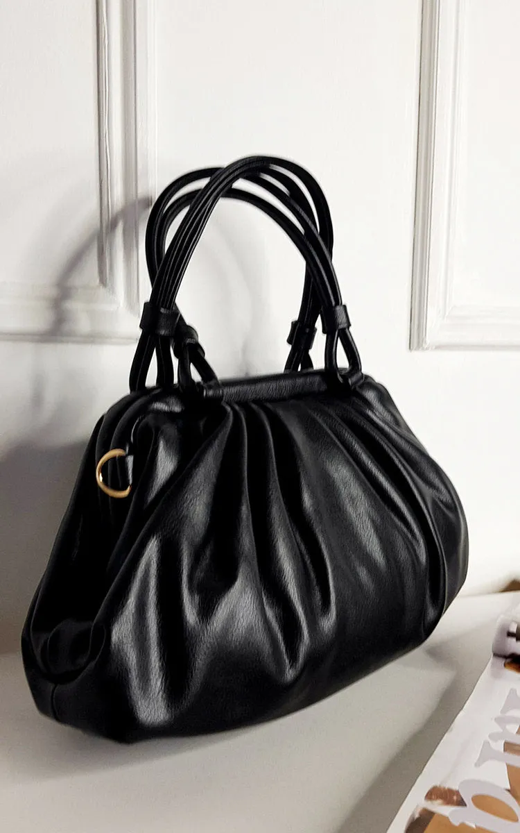 Faux Leather Bag with Handle Detail sold by Beagle Boutique product image thumbnail 2