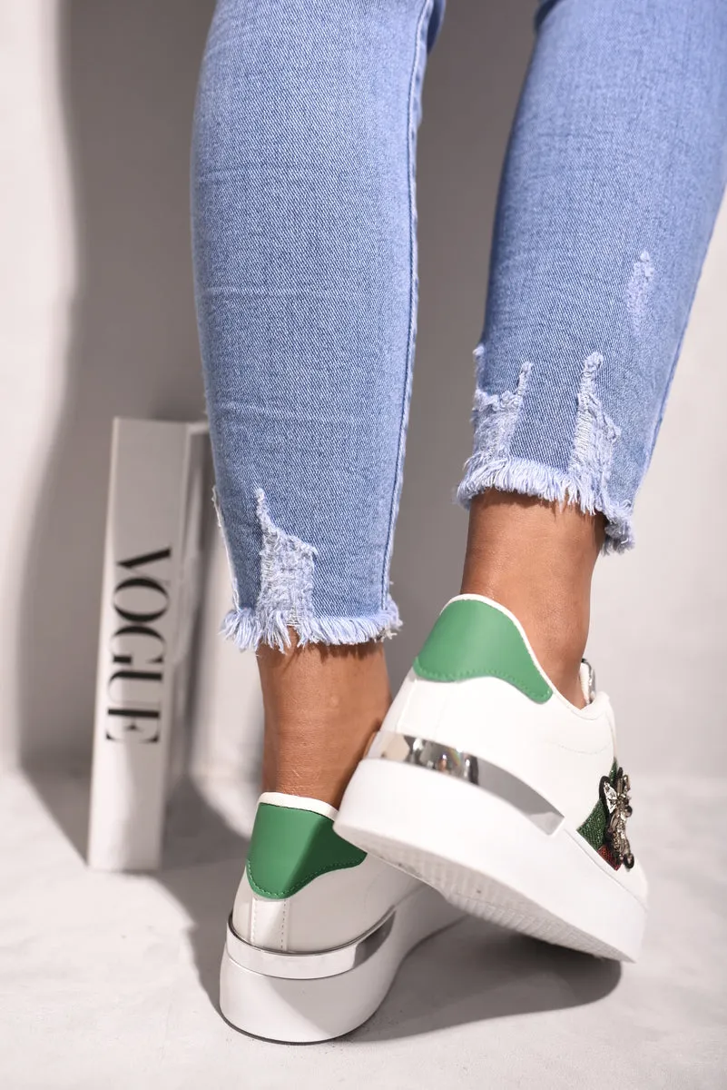 Bee Stripe Lace-Up Platform Trainers sold by Beagle Boutique product image thumbnail 5