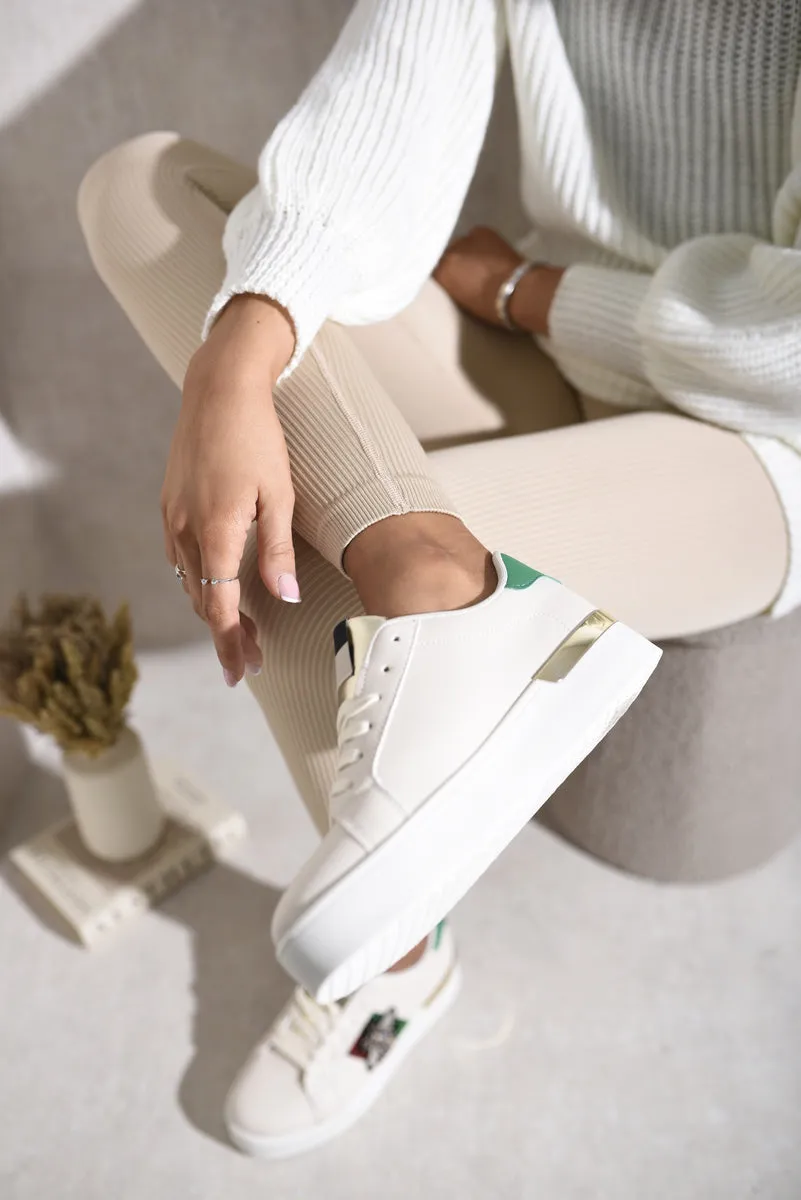 Bee Stripe Lace-Up Platform Trainers sold by Beagle Boutique product image thumbnail 3