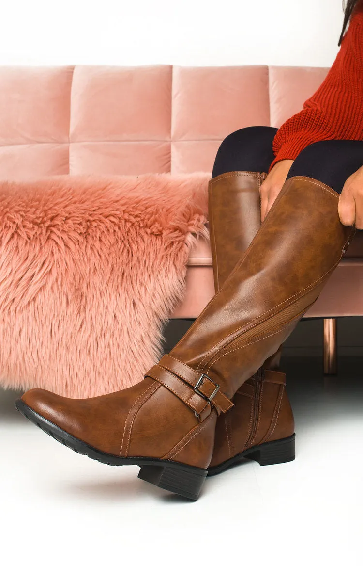 Faux Leather Buckle Knee High Boots sold by Beagle Boutique product image thumbnail 3