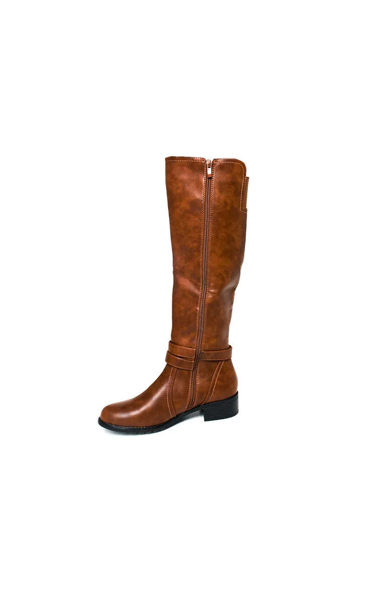 Faux Leather Buckle Knee High Boots sold by Beagle Boutique product image thumbnail 4