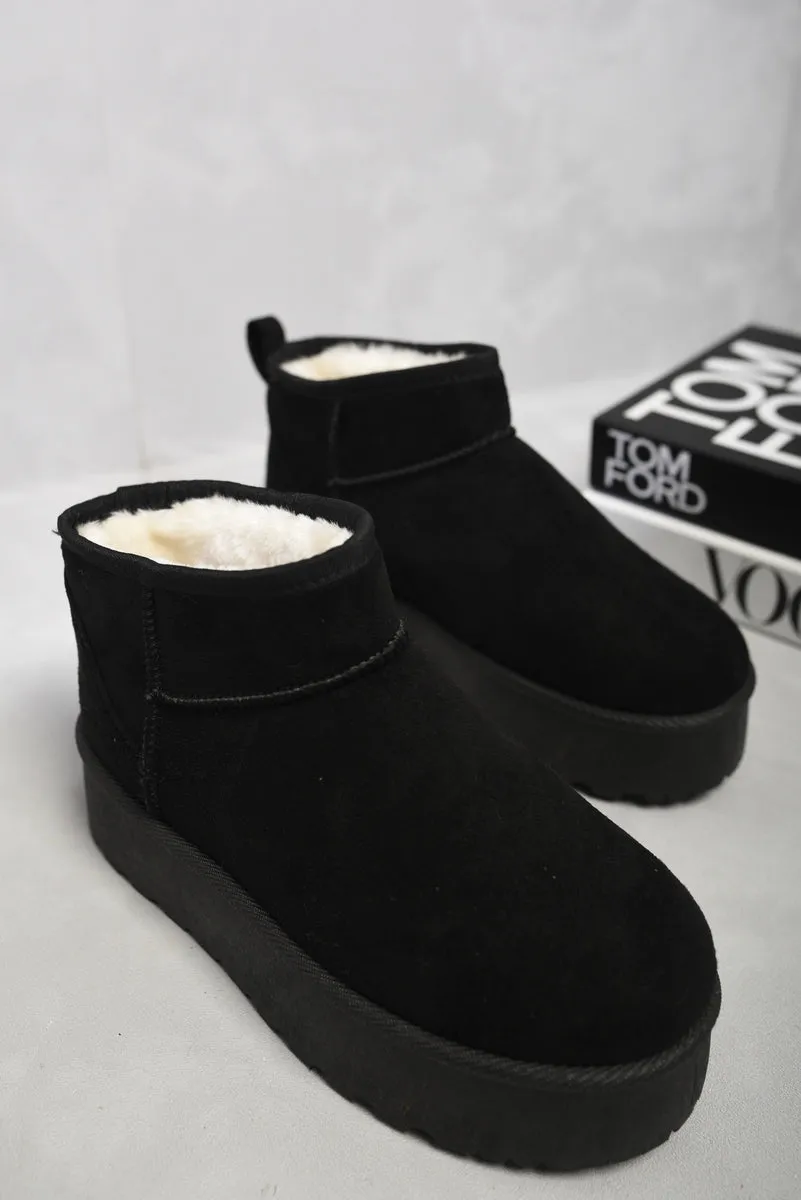 Faux Suede Ultra Mini Ankle Platform Boots sold by Beagle Boutique product image thumbnail 5