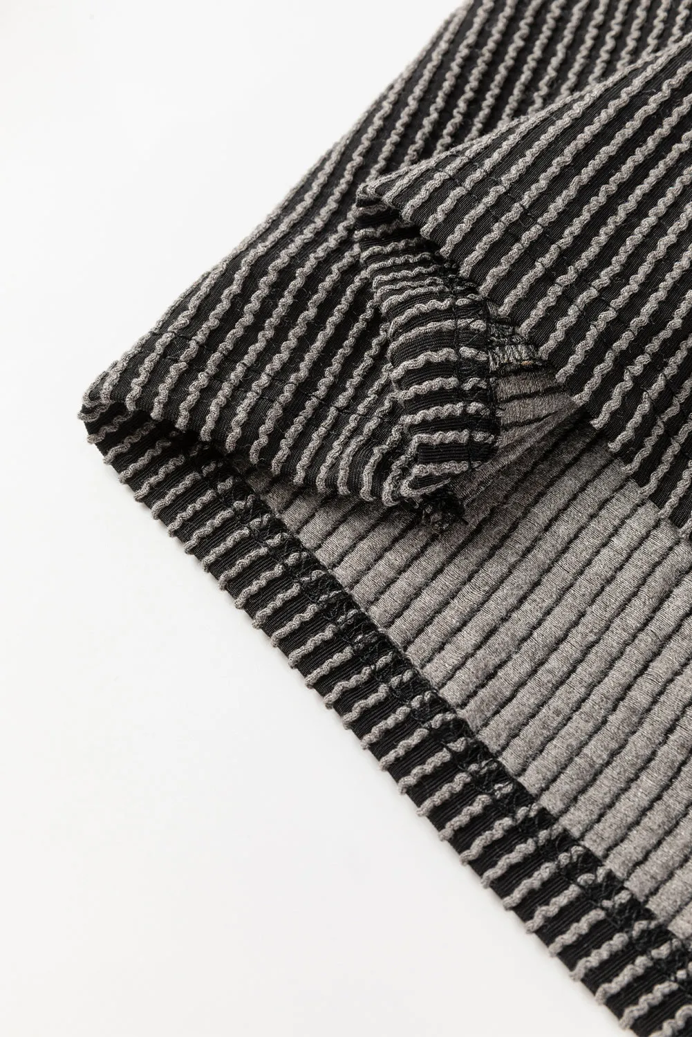 Carbon Grey Corded Knit Long Sleeve Top and High Waist Shorts Set sold by Beagle Boutique product image thumbnail 5