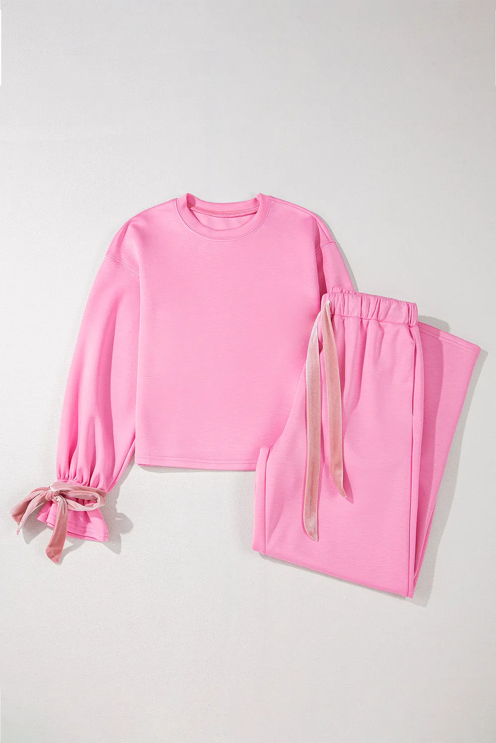 Bonbon Solid Colour Drawstring Long Sleeve Top and Trousers Set sold by Beagle Boutique product image thumbnail 4