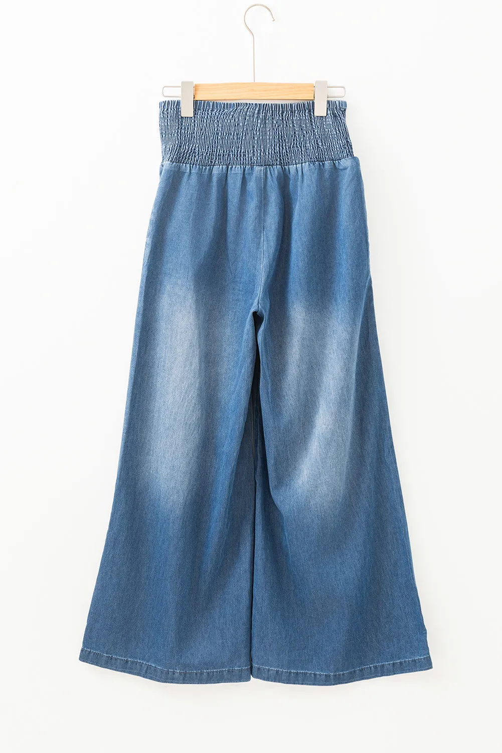 Ashleigh Blue Smocked Waist Wide Leg Jeans sold by Beagle Boutique product image thumbnail 5