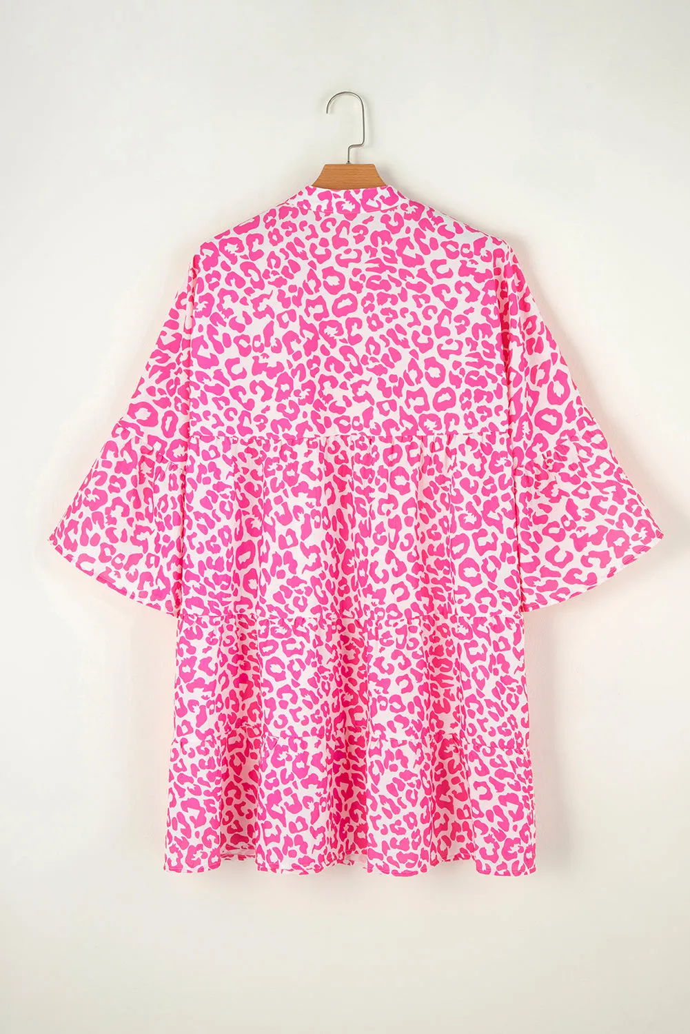 Leopard Printed Long Sleeve Buttoned Front Mini Dress sold by Beagle Boutique product image thumbnail 4