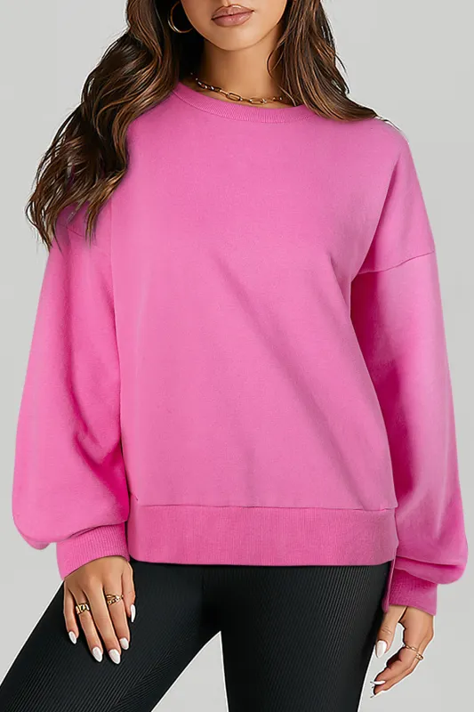 Bonbon Solid O Neck High Low Hem Pullover Sweatshirt sold by Beagle Boutique