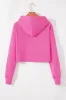 Sachet Pink Solid Drop Shoulder Drawstring Cropped Hoodie sold by Beagle Boutique