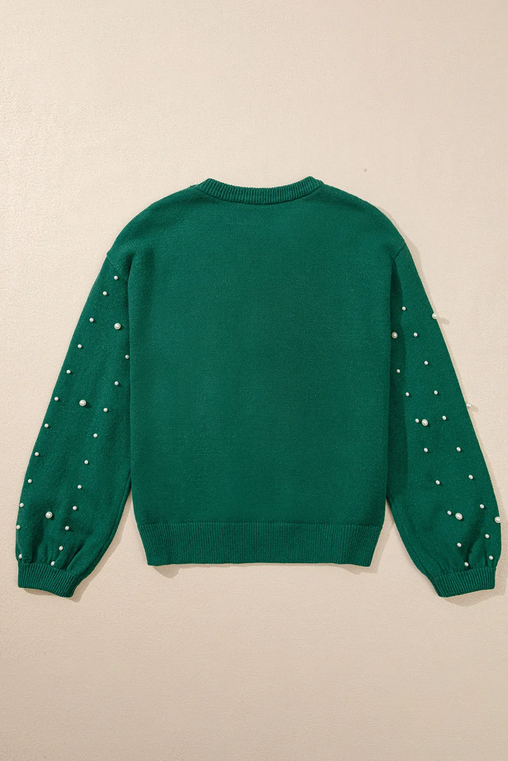 Evergreen Pearled Drop Shoulder Round Neck Sweater sold by Beagle Boutique product image thumbnail 5