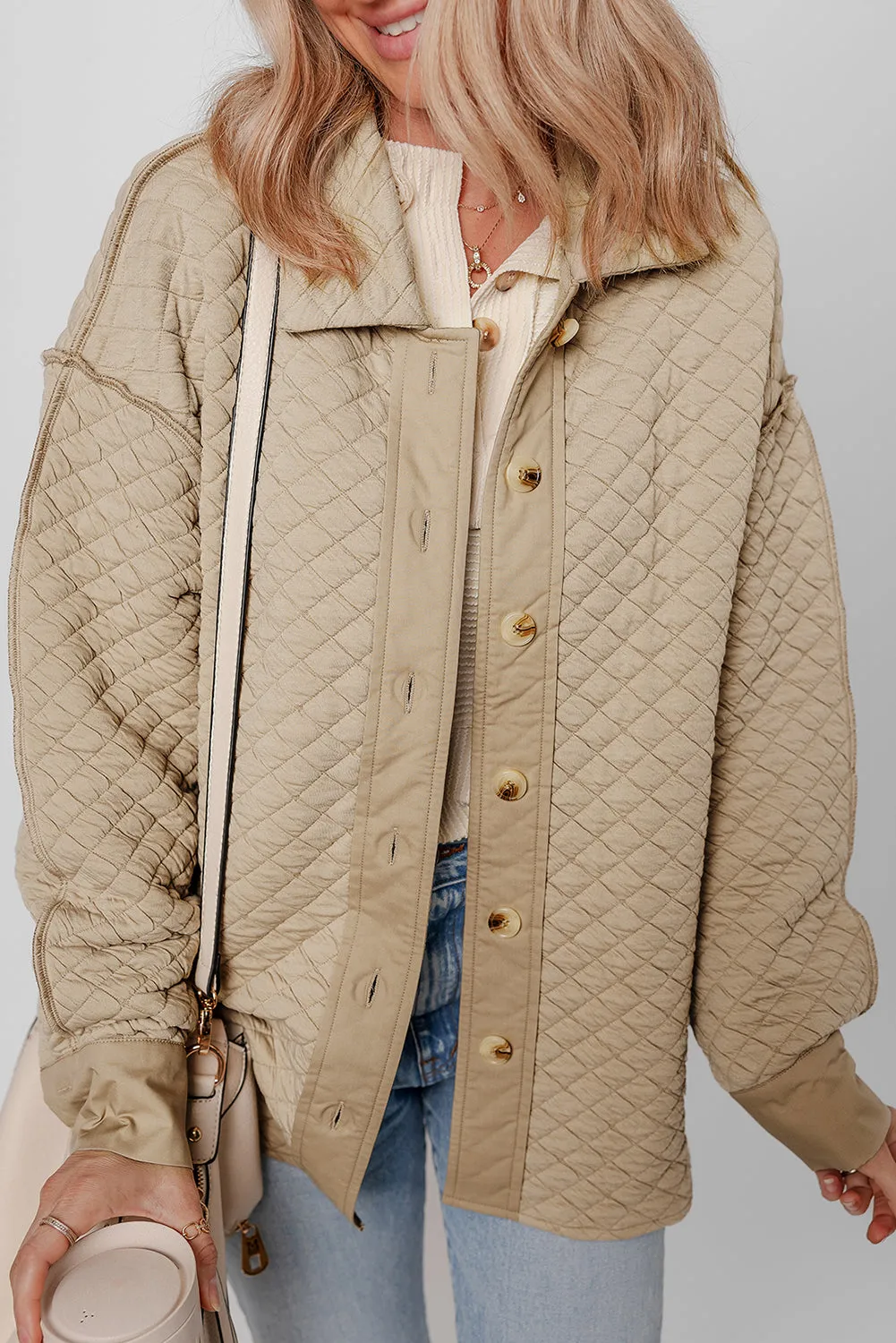 Quilted Puffer Buttoned Shacket sold by Beagle Boutique product image thumbnail 5