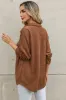 Grey Contrast Flap Pockets Relaxed Shacket sold by Beagle Boutique