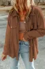 Grey Contrast Flap Pockets Relaxed Shacket sold by Beagle Boutique