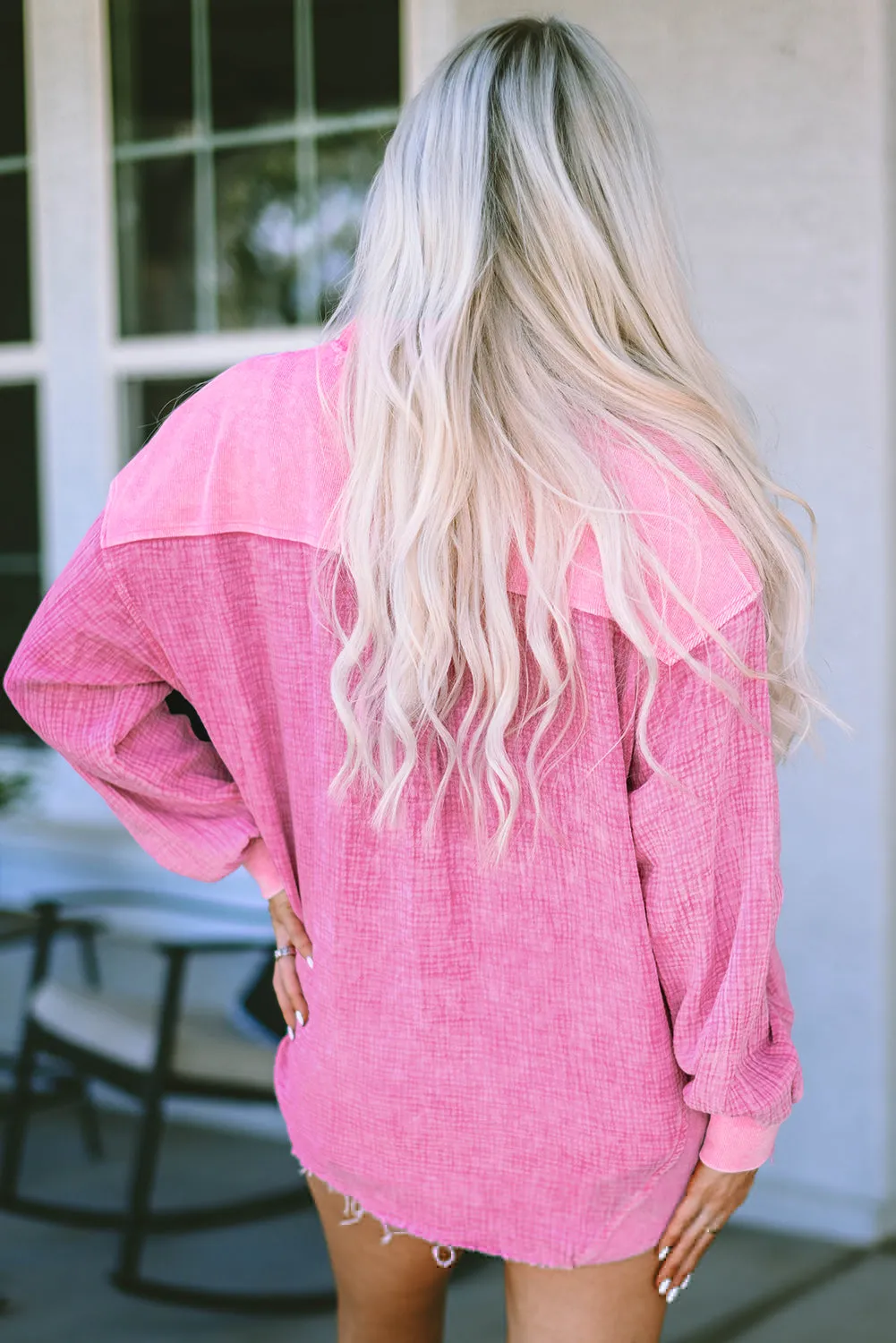 Rose Mineral Washed Cotton Shacket sold by Beagle Boutique product image thumbnail 2