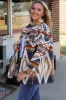 Multicolour Aztec Print Button-Up Oversized Jacket sold by Beagle Boutique