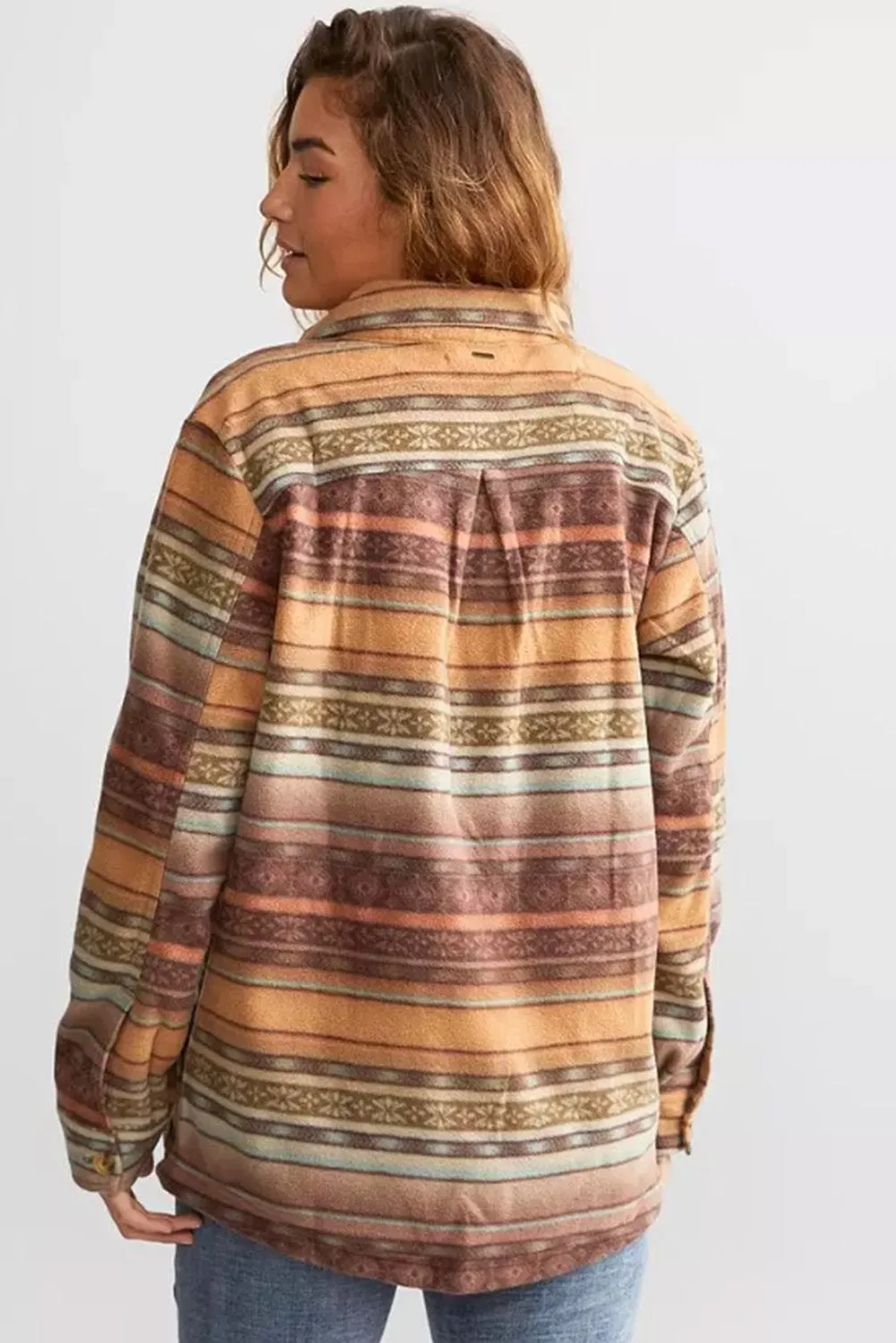 Brown Western Print Fleece Shacket sold by Beagle Boutique product image thumbnail 3
