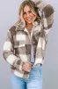 Khaki Plaid Sherpa Buttoned Flap Pocket Shacket sold by Beagle Boutique
