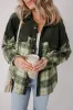Blackish Green Snap Buttons Colourblock Plaid Shacket sold by Beagle Boutique