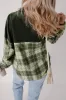 Blackish Green Snap Buttons Colourblock Plaid Shacket sold by Beagle Boutique