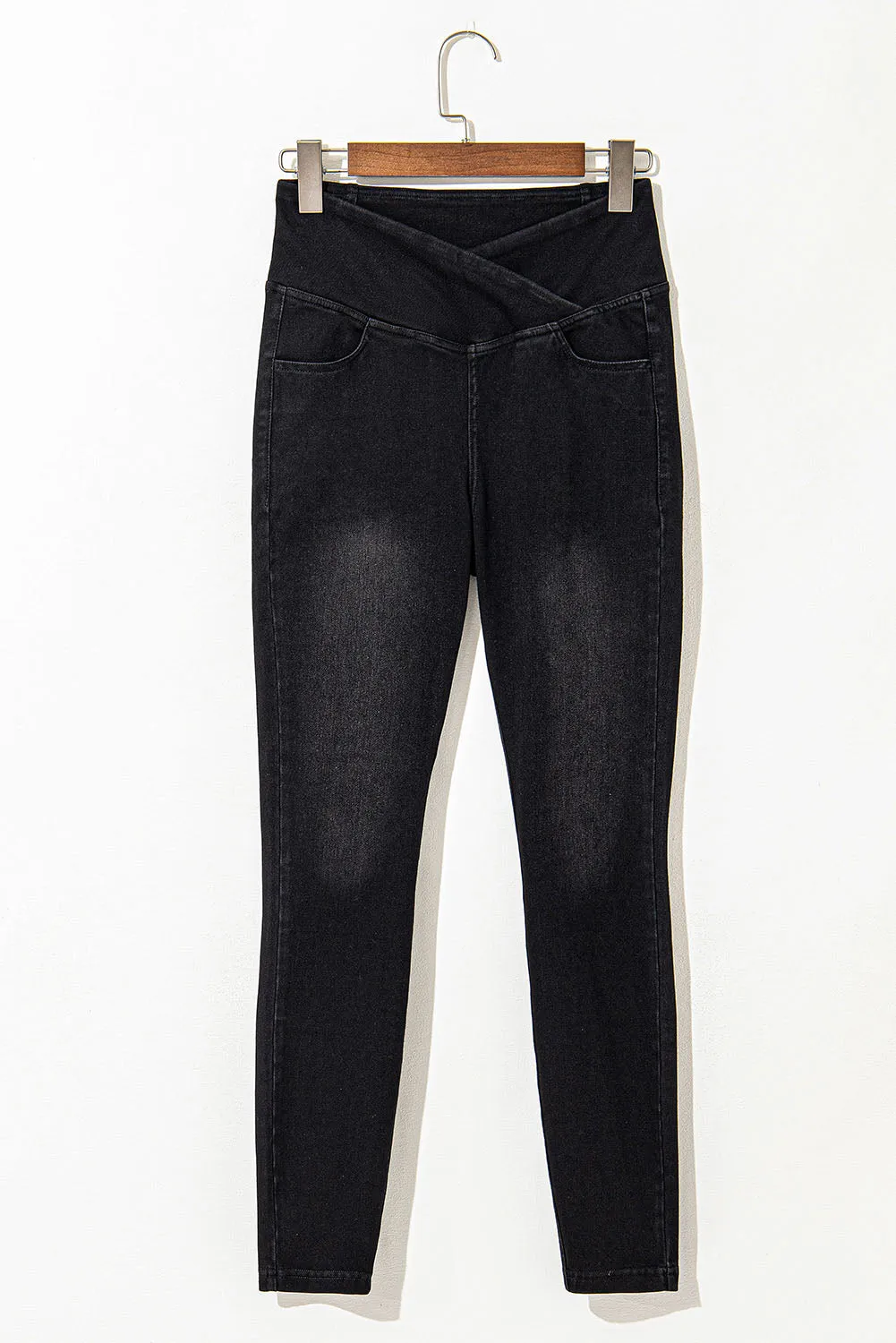 Black Arched Waist Stretchy Slim Fit Jeggings sold by Beagle Boutique product image thumbnail 3