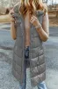 Dark Grey Hooded Long Quilted Sleeveless Coat sold by Beagle Boutique