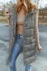 Dark Grey Hooded Long Quilted Sleeveless Coat sold by Beagle Boutique