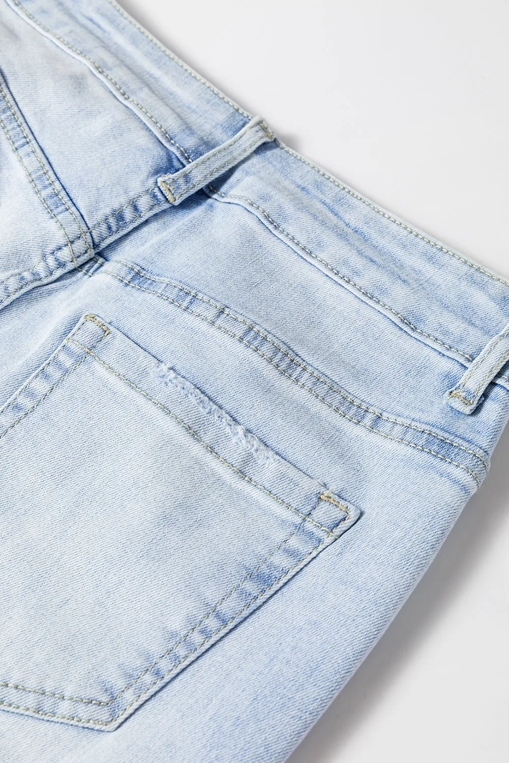 Light Wash Distressed Flare Jeans sold by Beagle Boutique product image thumbnail 5