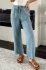 Myosotis Mineral Wash Drawstring Waist Loose Straight Denim Trousers sold by Beagle Boutique