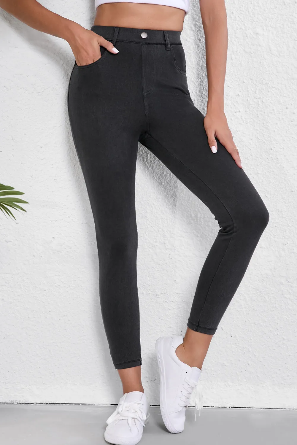 Black Skinny Fit Ankle High Waist Jeans sold by Beagle Boutique product image thumbnail 4
