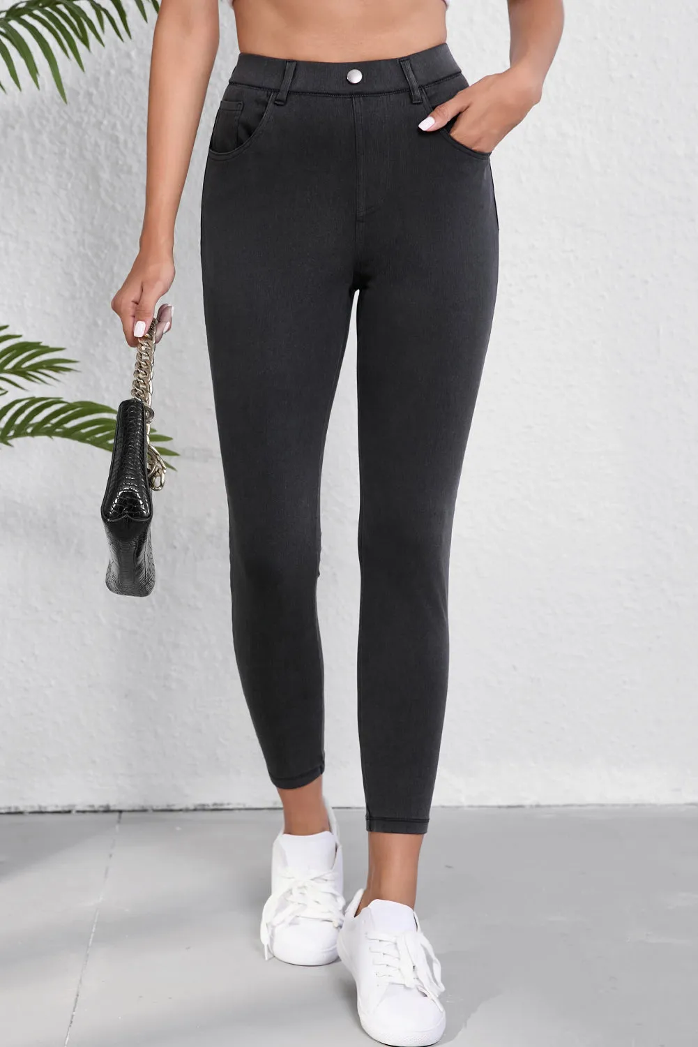 Black Skinny Fit Ankle High Waist Jeans sold by Beagle Boutique product image thumbnail 3