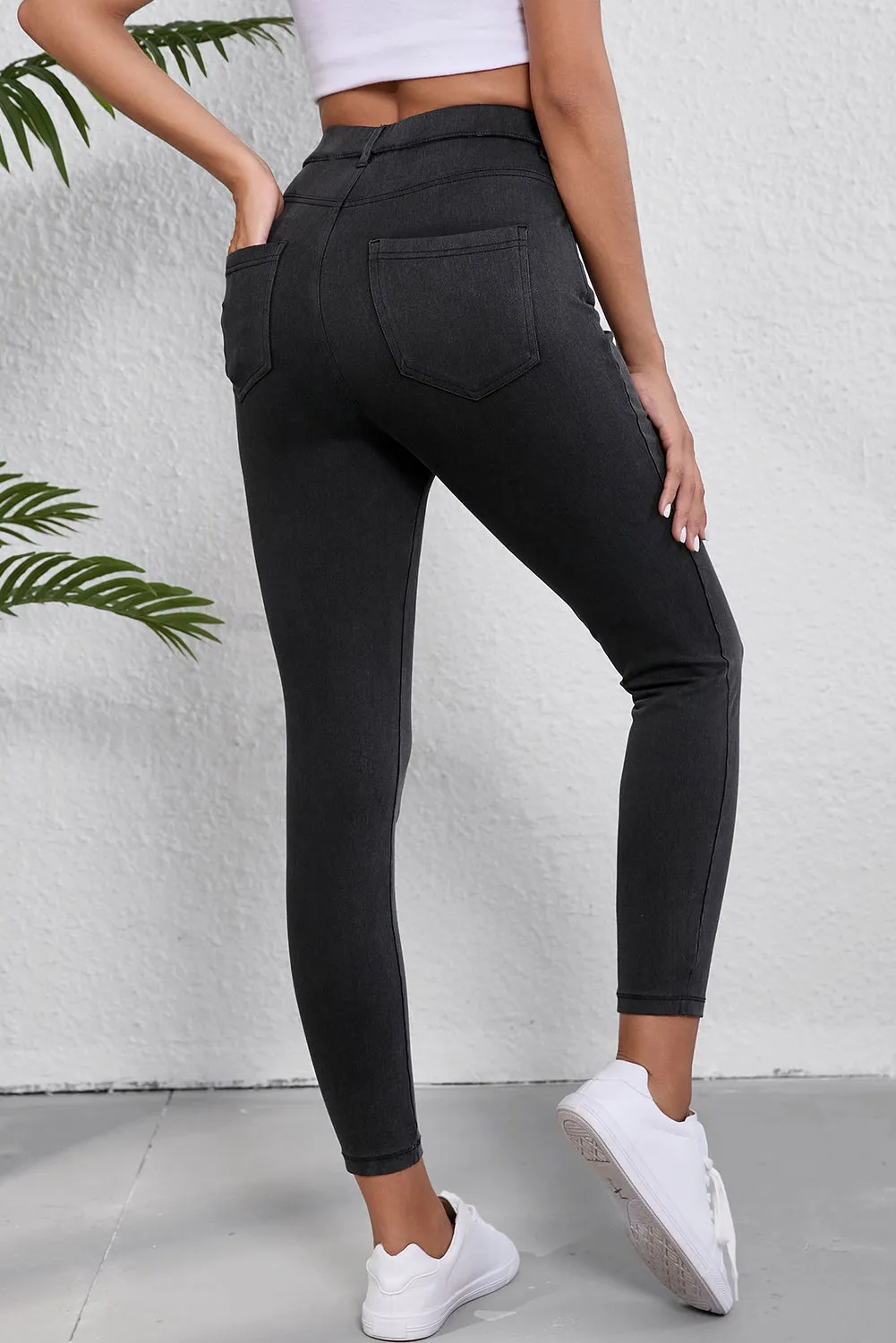 Black Skinny Fit Ankle High Waist Jeans sold by Beagle Boutique product image thumbnail 5
