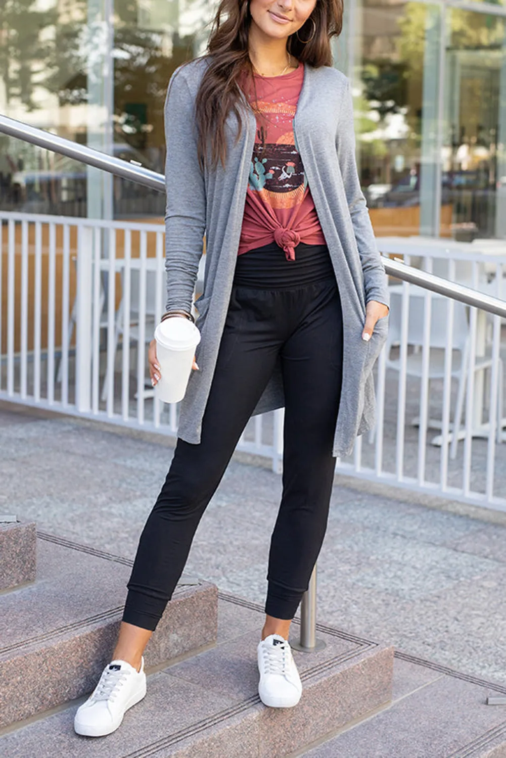 Black High Waist Pleated Pocket Leggings sold by Beagle Boutique product image thumbnail 4