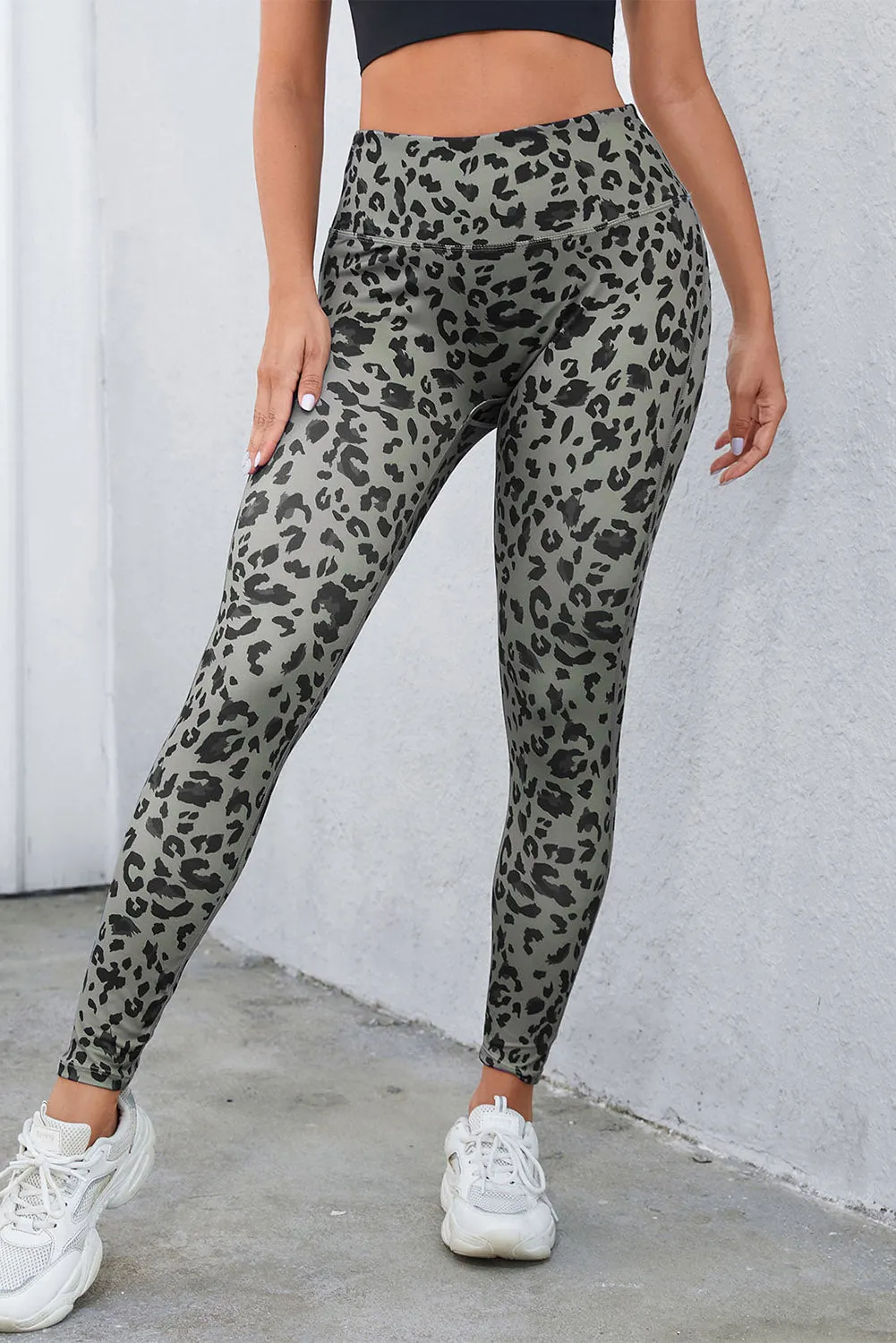 Grey Classic Leopard Print Active Leggings sold by Beagle Boutique