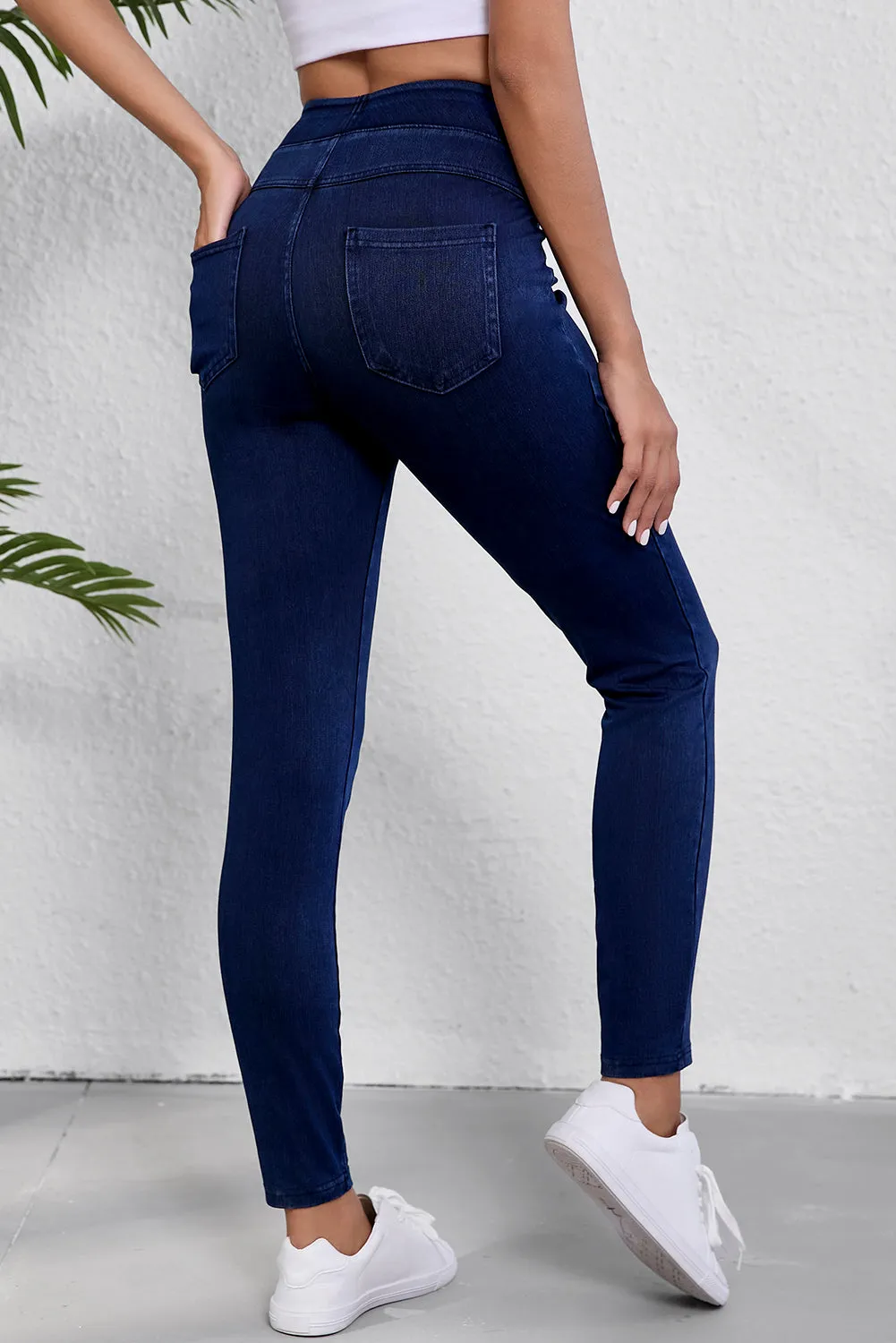 Ashleigh Blue Solid Colour High Waist Stretchy Slim Fit Jeggings sold by Beagle Boutique product image thumbnail 2