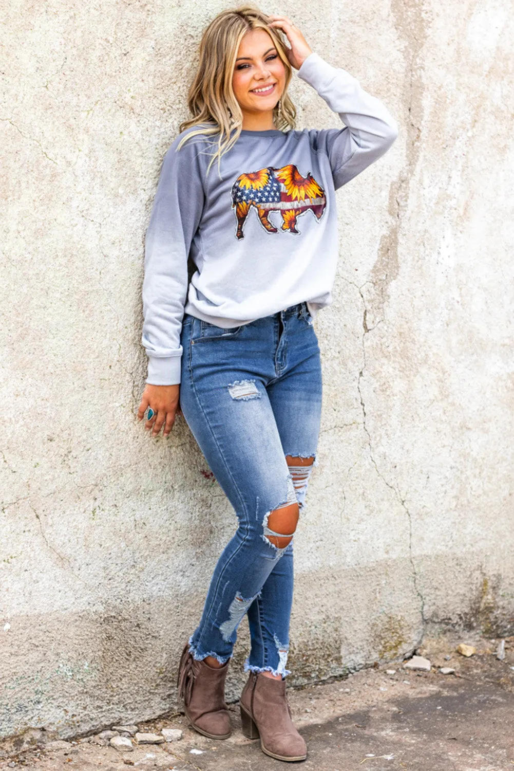 Sky Blue High Waist Distressed Skinny Jeans sold by Beagle Boutique product image thumbnail 4