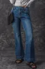 Blue High Waist Seam Stitching Pocket Flare Jeans sold by Beagle Boutique