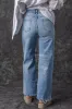 Light Blue High Rise Distressed Straight Leg Jeans sold by Beagle Boutique