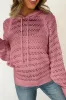 Peach Blossom Pointelle Knit Raglan Sleeve Hooded Sweater sold by Beagle Boutique
