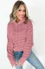 Peach Blossom Pointelle Knit Raglan Sleeve Hooded Sweater sold by Beagle Boutique