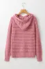 Peach Blossom Pointelle Knit Raglan Sleeve Hooded Sweater sold by Beagle Boutique