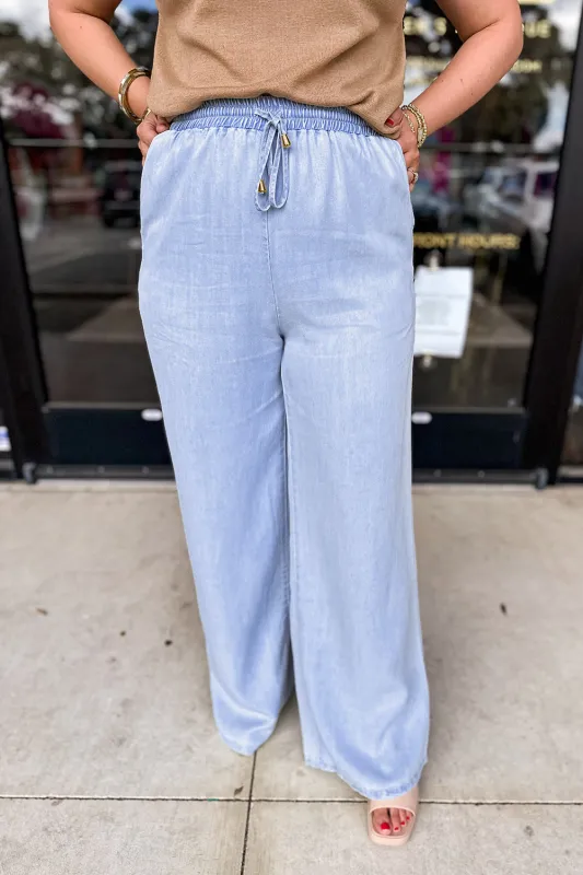 Beau Blue Light Wash Elastic High Waist Plus Size Loose Straight Jeans sold by Beagle Boutique