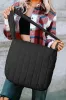 Black Quilted Zipper Large Shoulder Bag sold by Beagle Boutique