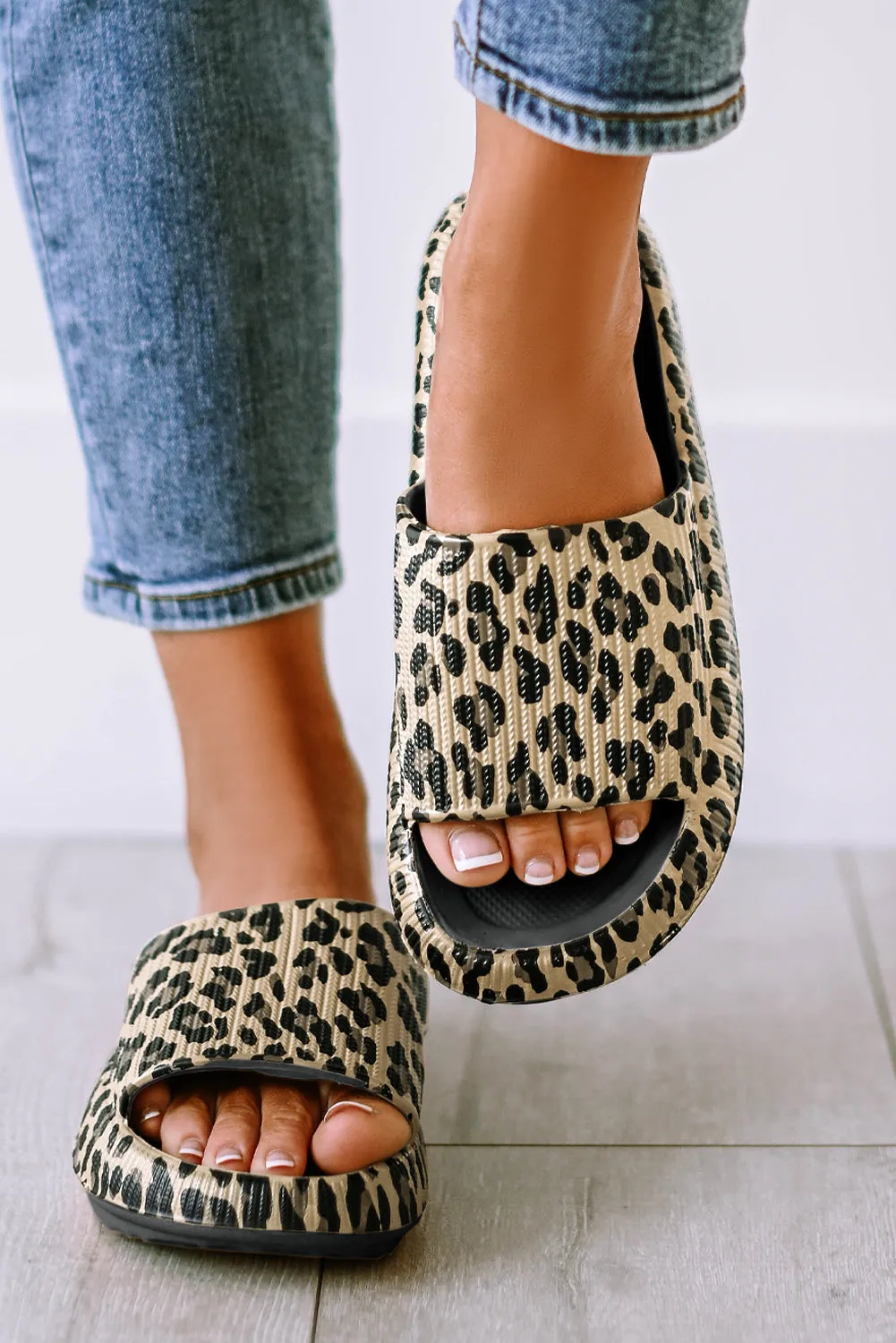 Leopard Print Thick Sole Slip On Sandals sold by Beagle Boutique product image thumbnail 5