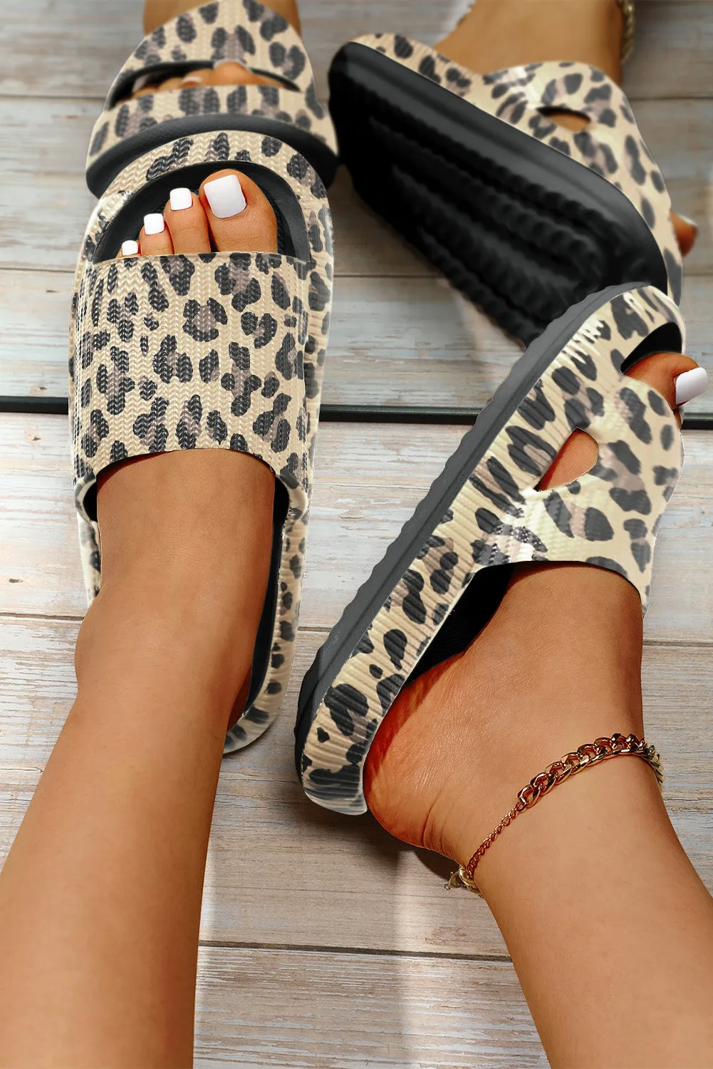 Leopard Print Thick Sole Slip On Sandals sold by Beagle Boutique product image thumbnail 3