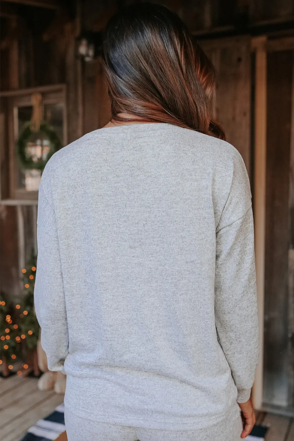 Grey Long Sleeve Pullover and Jogger Trousers Lounge Set sold by Beagle Boutique product image thumbnail 4