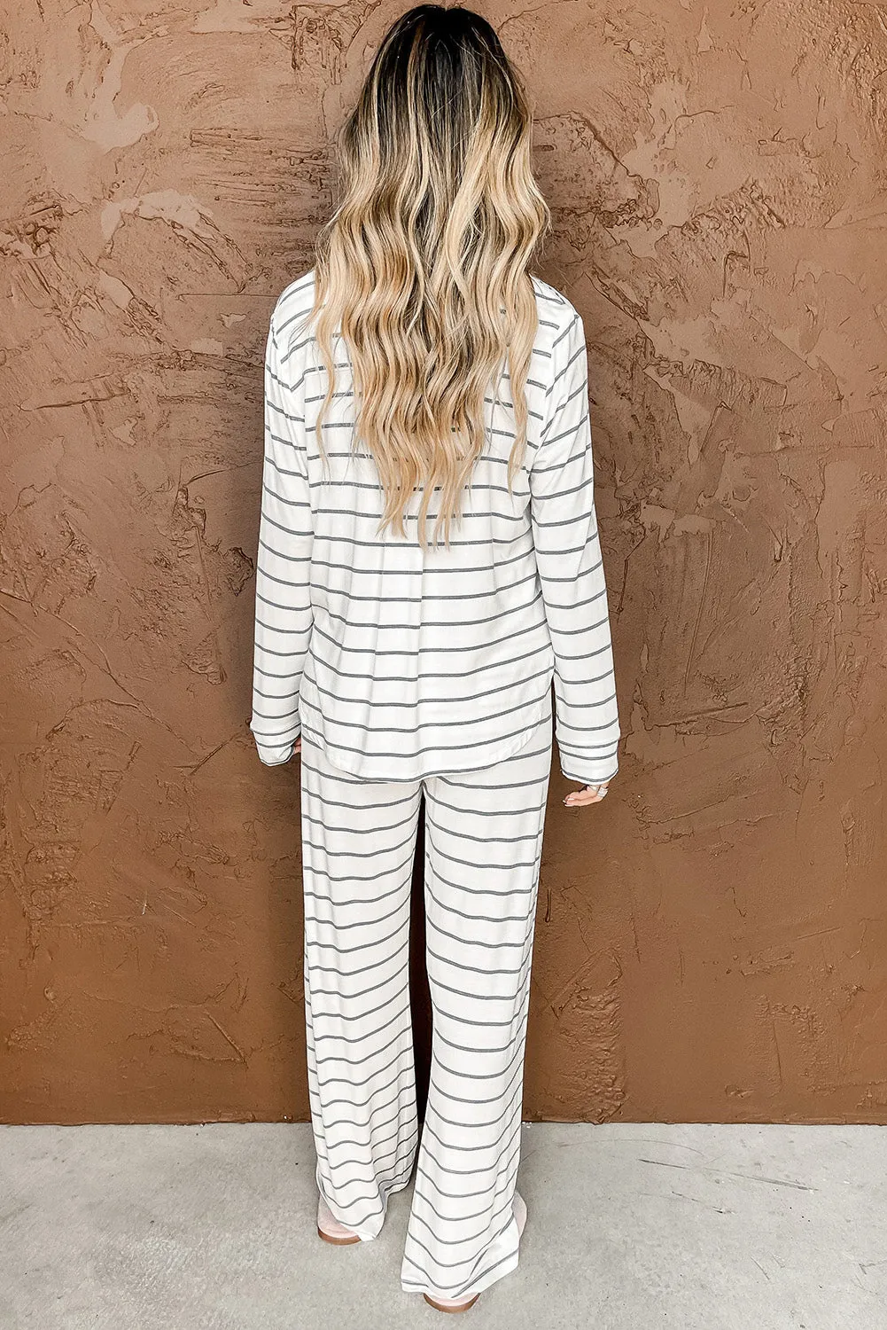 Striped Print Long Sleeve and Pants Pajamas Set sold by Beagle Boutique product image thumbnail 2