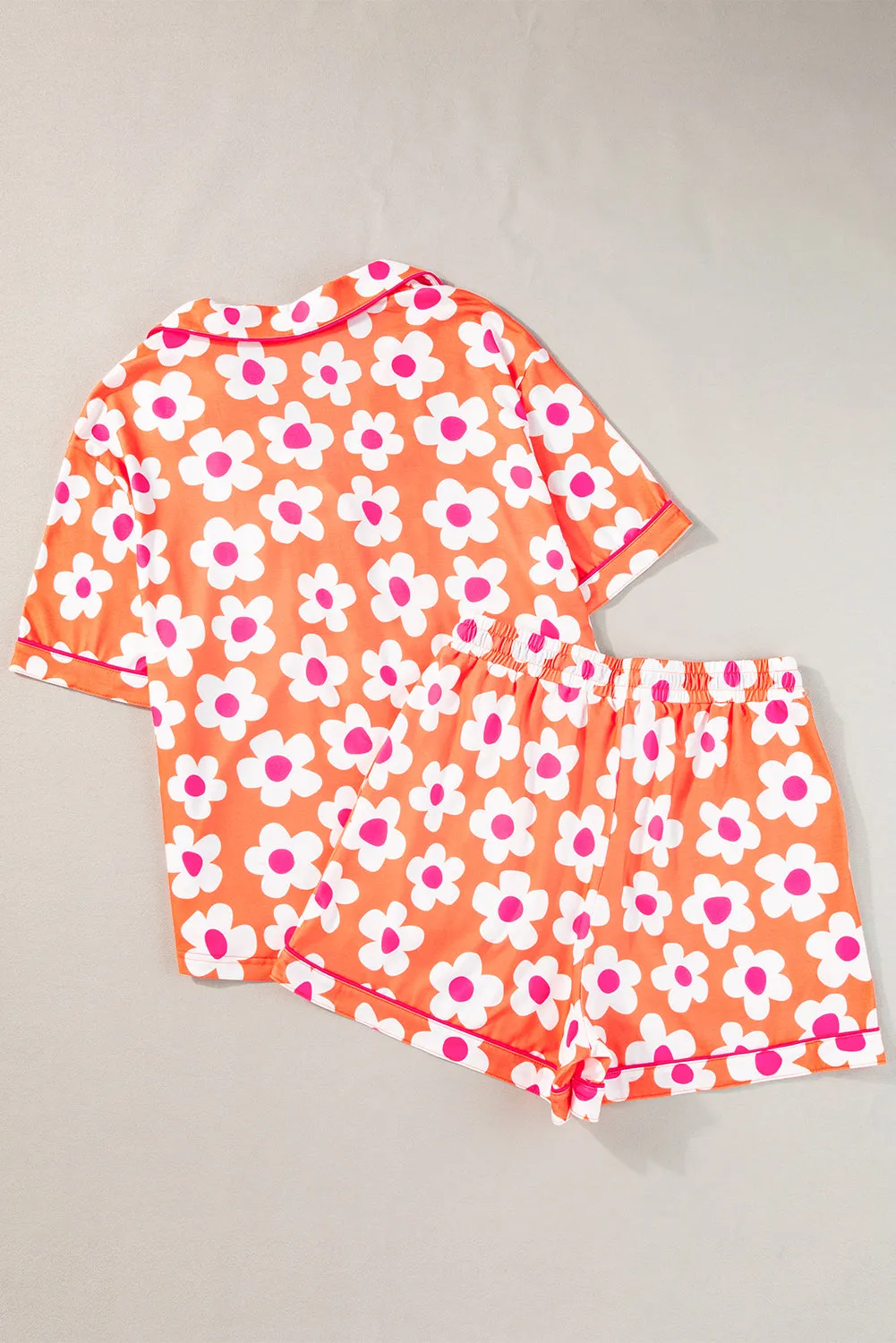 Flower Print Short Sleeve Shirt Pyjamas Set sold by Beagle Boutique product image thumbnail 4
